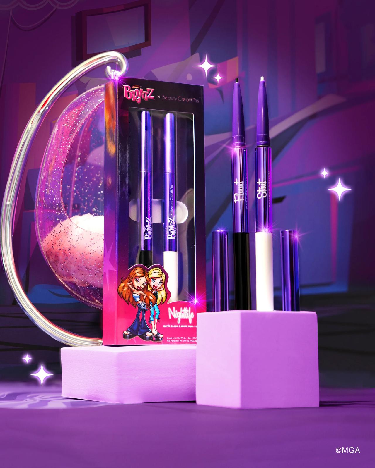 Set de delineadores blancos y negros "Nightlife" de Bratz